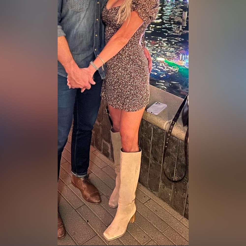 Sam Edelman Cream Heeled Boots